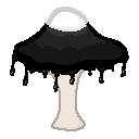 A drawing of an inkcap mushroom.